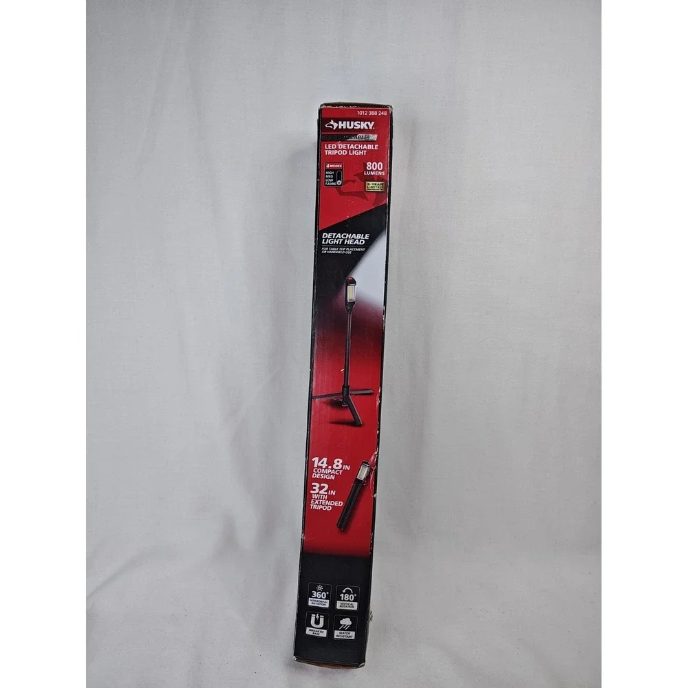 HUSKY 800 Lumen LED Rechargeable Detatch Tripod Work Light 1012388248 Open Box